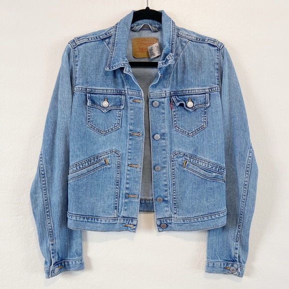 Levi Strauss Blue Denim Jean Jacket Juniors Medium - Picture 1 of 7